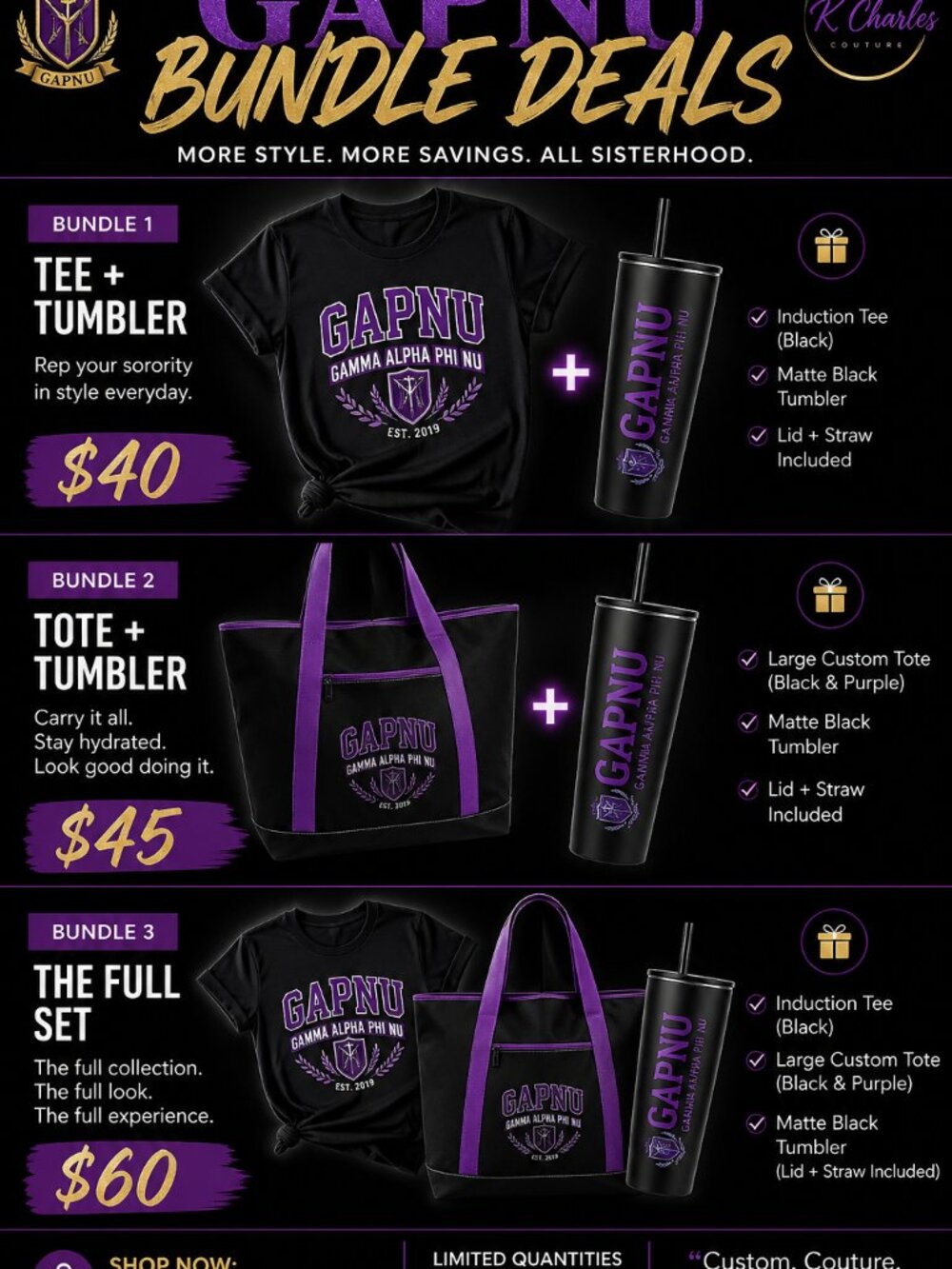 💜✨ GAPNU EVERYDAY SET ✨💜  👜 + 🥤